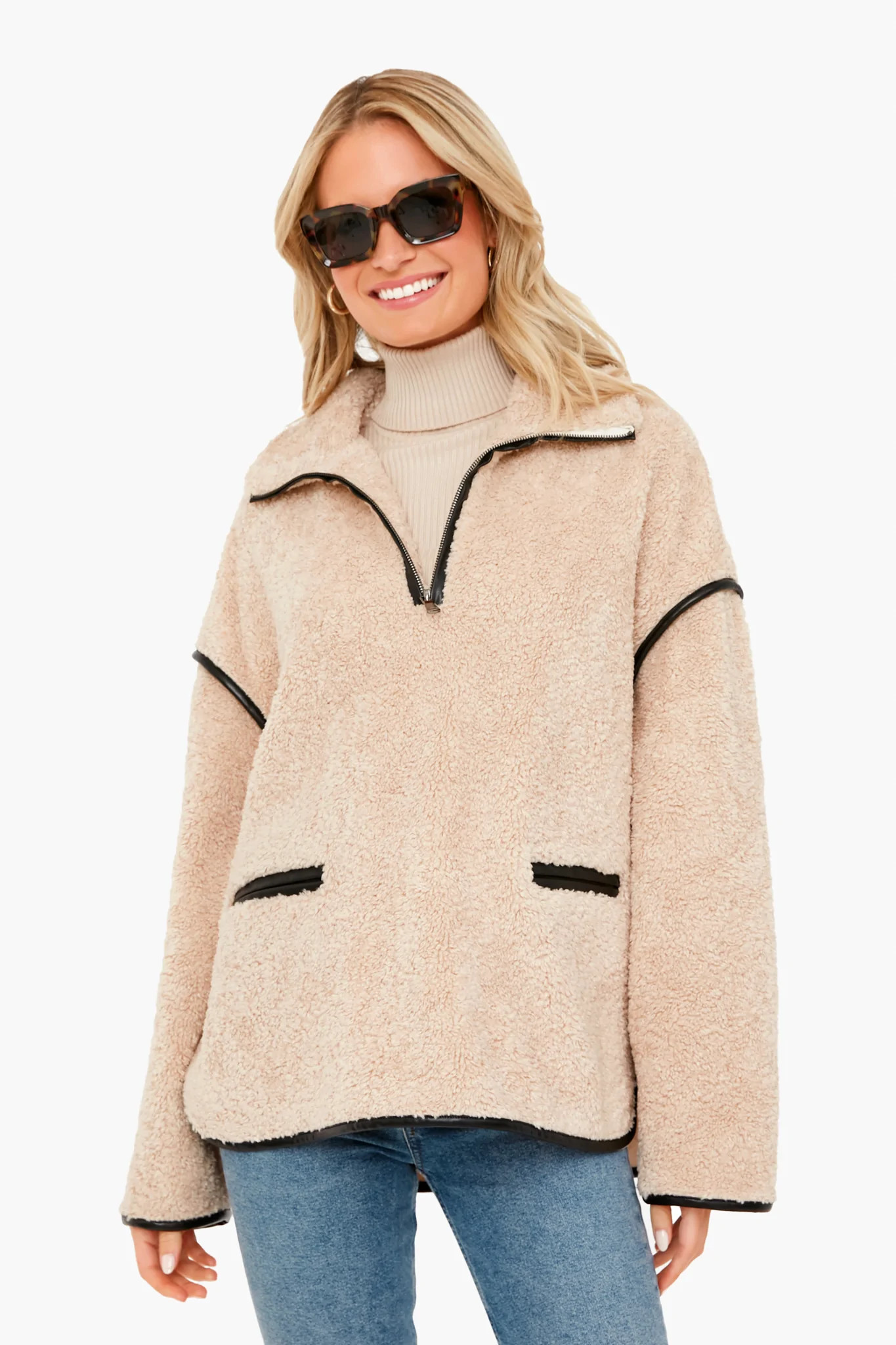 Ivory Rhodes Shearling Quarter Zip | Tuckernuck (US)