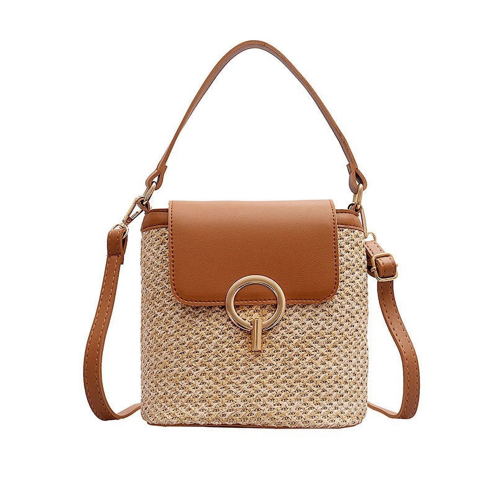 Small Straw Bucket Bags for Women Summer Crossbody Bags Lady Travel Purses and Handbags Female Sh... | Walmart (CA)