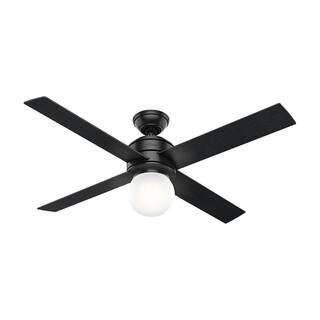 Hunter Hepburn 52 in. LED Indoor Matte Black Ceiling Fan-59321 - The Home Depot | The Home Depot