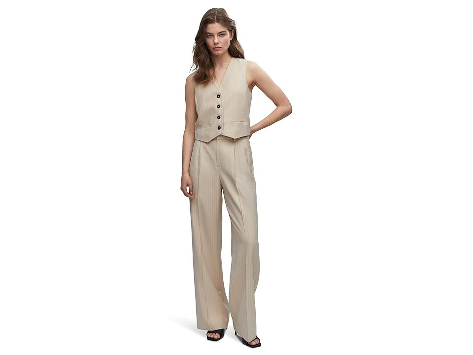 MANGO Bo Trousers Women's Clothing Beige : 6, Polyester/Viscose | Zappos