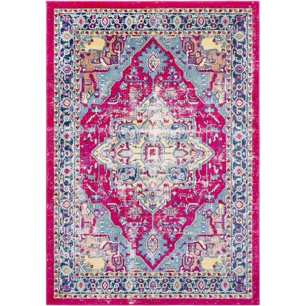 De Funiak Springs Distressed Bright Red/Garnet Area Rug | Wayfair North America