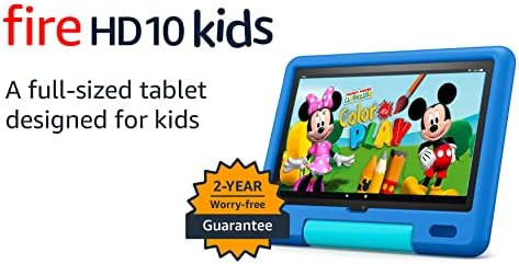 Amazon Fire HD 10 Kids tablet, 10.1", 1080p Full HD, ages 3–7, 32 GB, Sky Blue | Amazon (US)