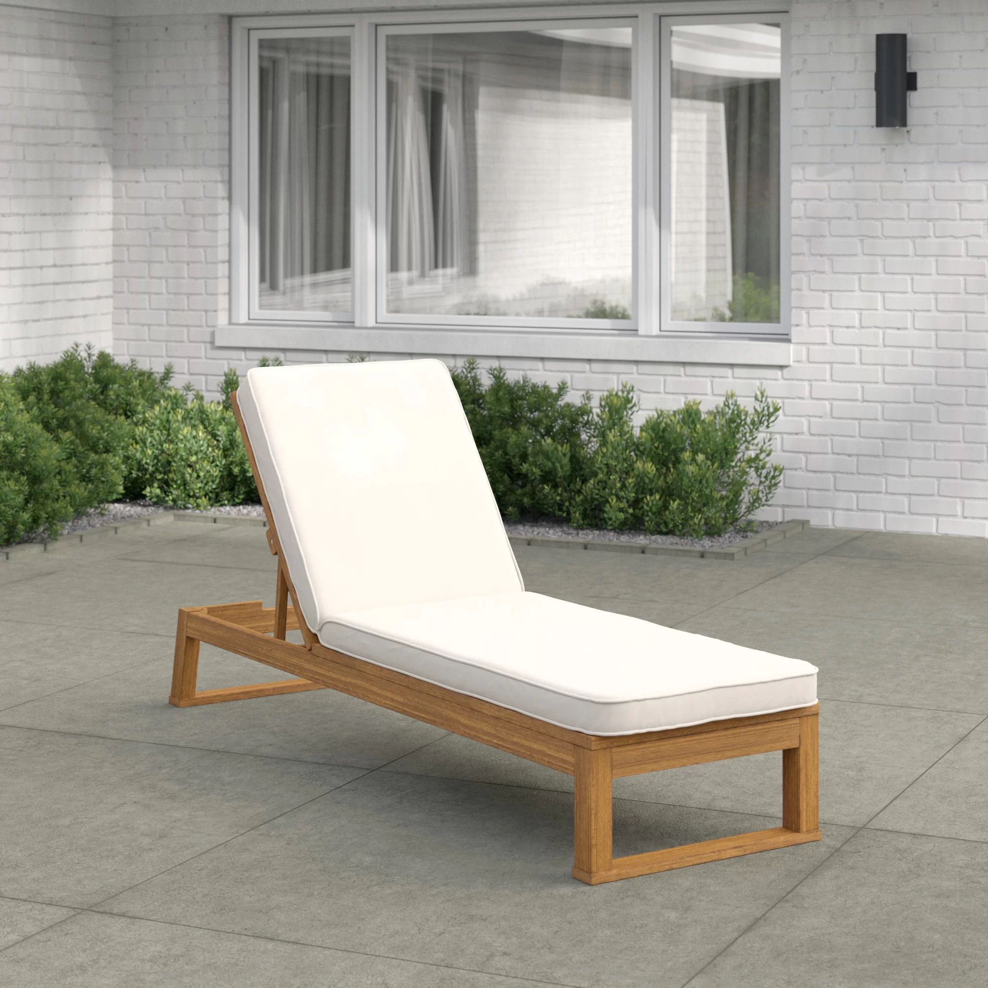 Faunce 80.9'' Long Reclining Eucalyptus Single Chaise with Cushions | Wayfair North America