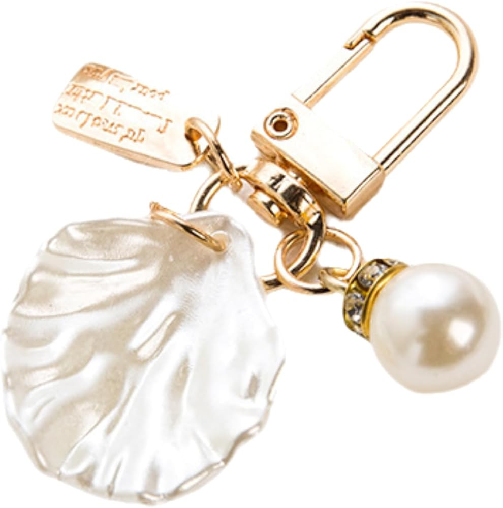 Pearl Shell Bag Charms for Handbags, Cute Ocean Beach Keychain Purse Charms for Women Girls Beach... | Amazon (US)