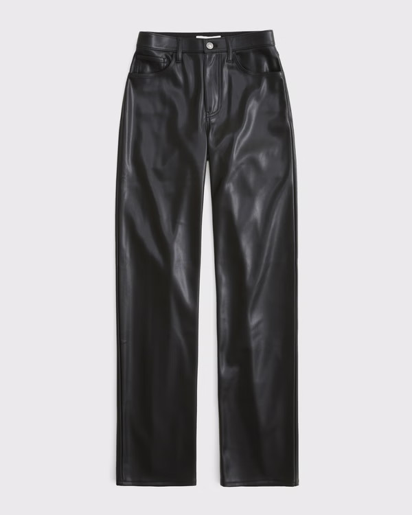 Curve Love High Rise 90s Relaxed Vegan Leather Pant | Abercrombie & Fitch (US)