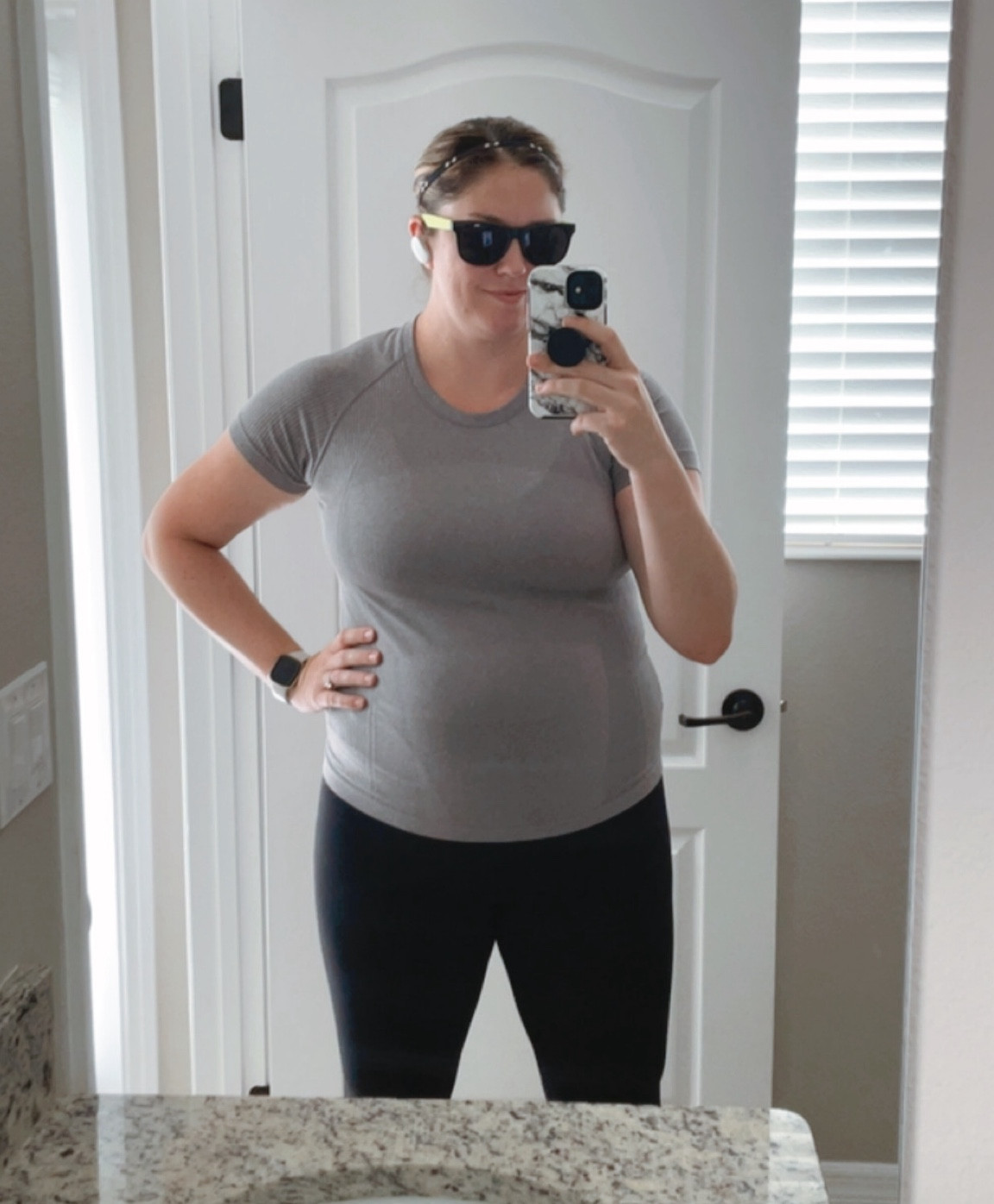 WOOTD. Top is Old Navy and leggings are Fabletics. Wearing large tall in both  

#LTKActive #LTKMidsize #LTKFitness