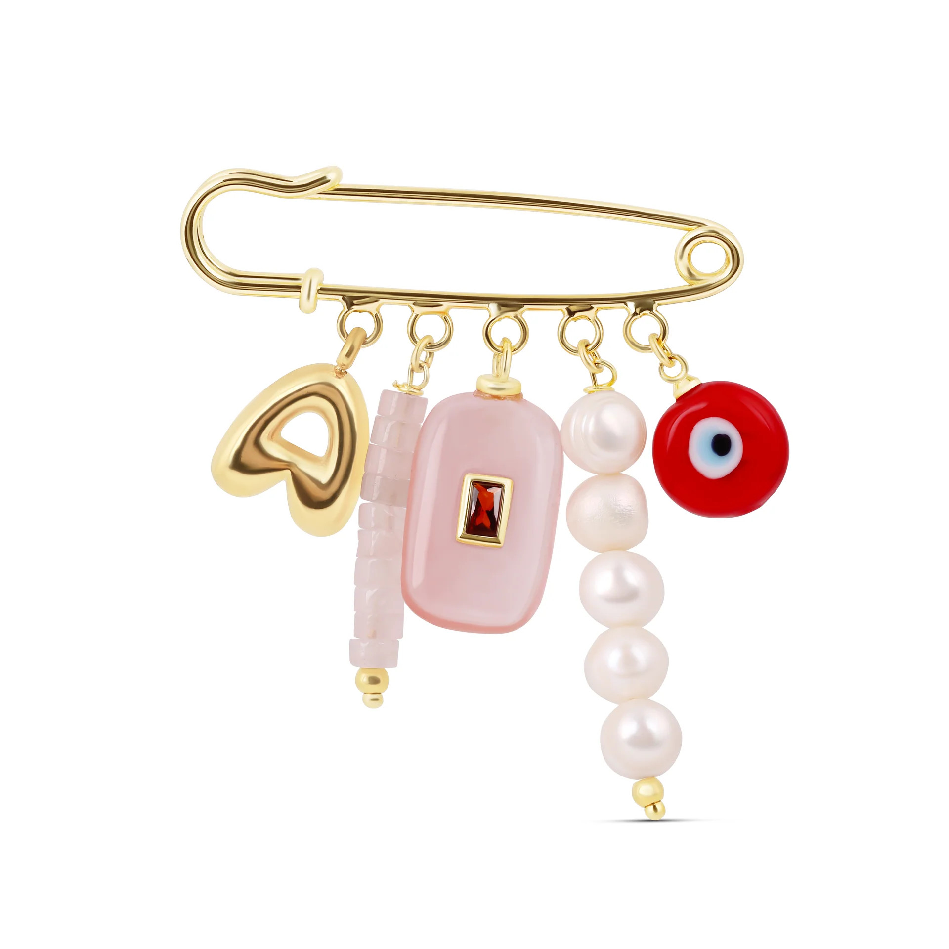 Personalized Pink Charm Statement Brooch | Hannah B. Jewelry