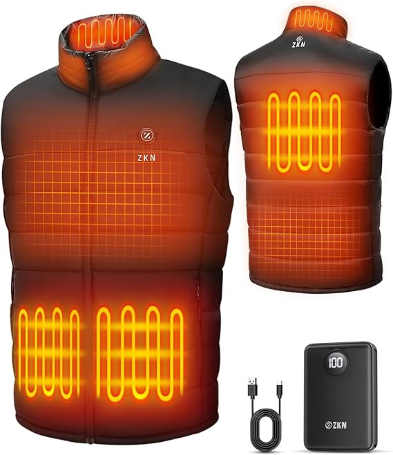ZKN Heated Vest for Men with 14400mAh 7.4V Battery Pack Included, Lightweight Men's Heated Vest R... | Amazon (US)