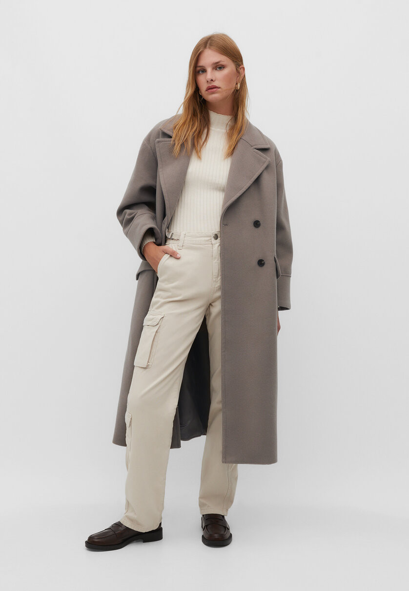 Oversize soft-touch coat | Stradivarius (UK)