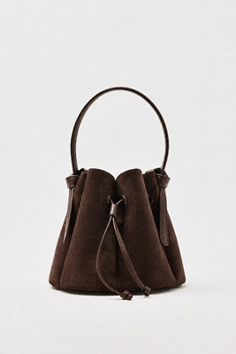 Laguna Cinched Mini Faux-Suede Bucket Bag | Anthropologie (US)
