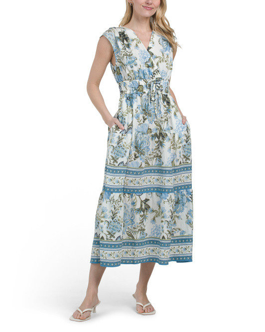 Three Bow Printed Maxi Dress | TJ Maxx