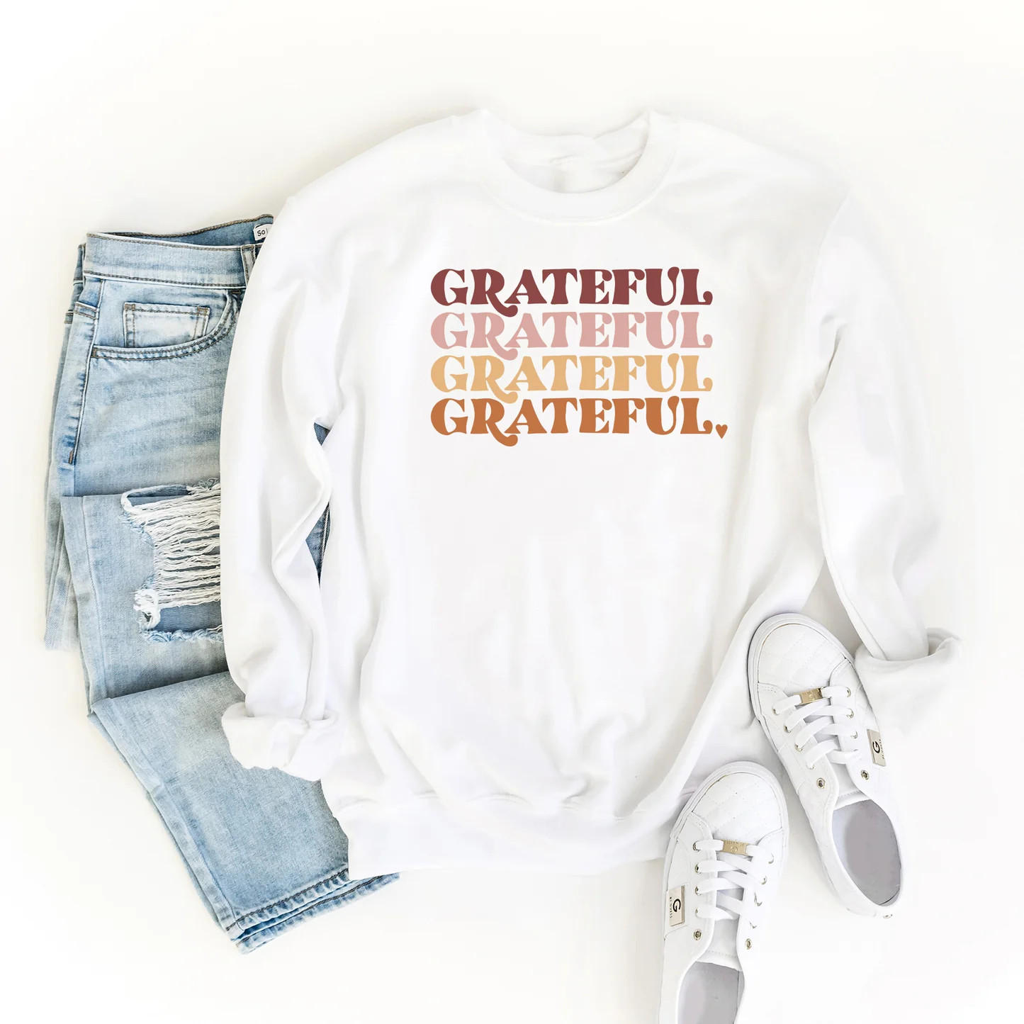 Grateful Stacked | Sweatshirt | Simply Sage Market