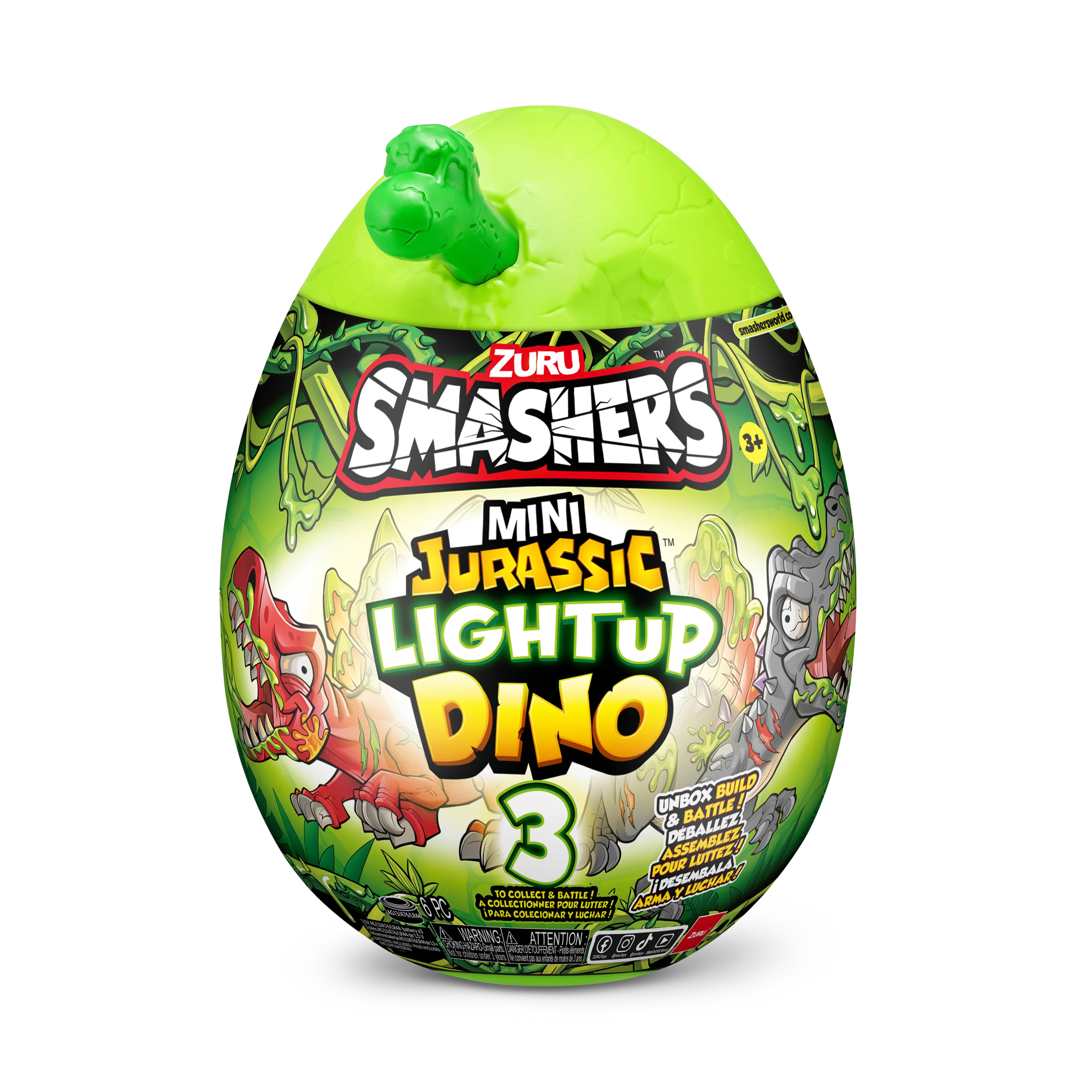 Smashers Mini Jurassic Light up Dino Egg Novelty & Gag Toy by ZURU for Ages 3-99 - Walmart.com | Walmart (US)