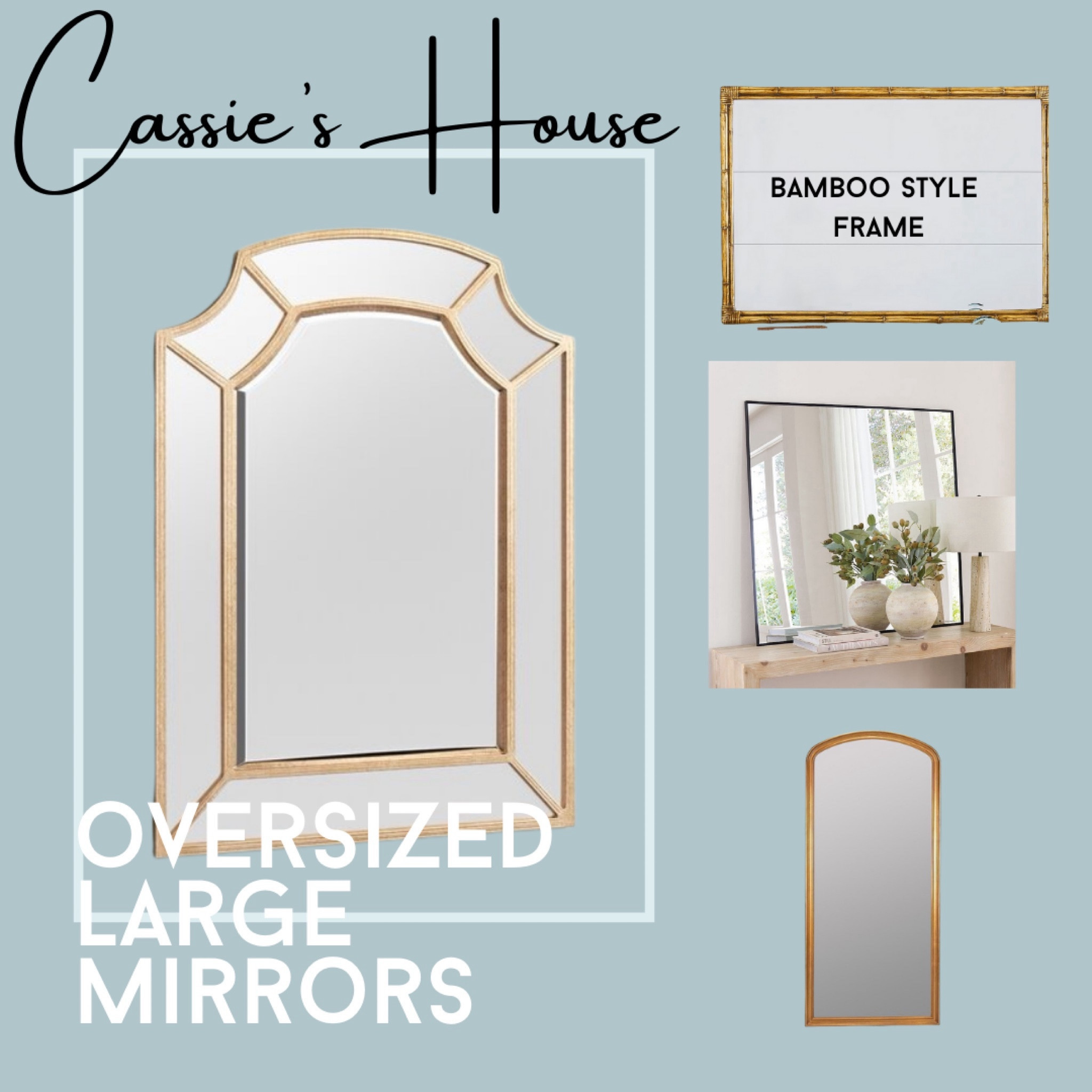 Oversized Large mirrors. Bamboo gold frame, arched top mirrors. 

#LTKhome