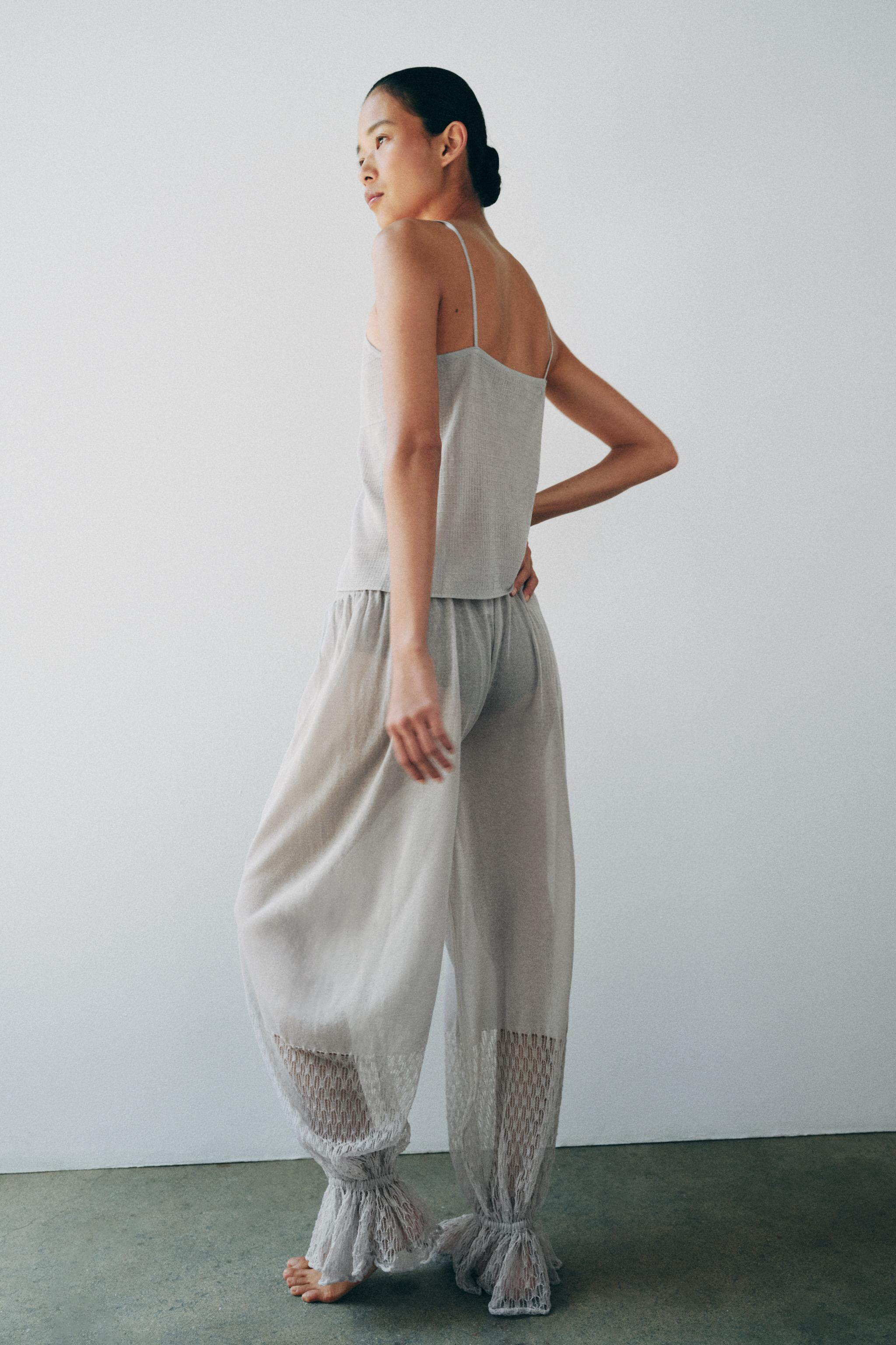 SHIRRED LACE TOP | Zara US