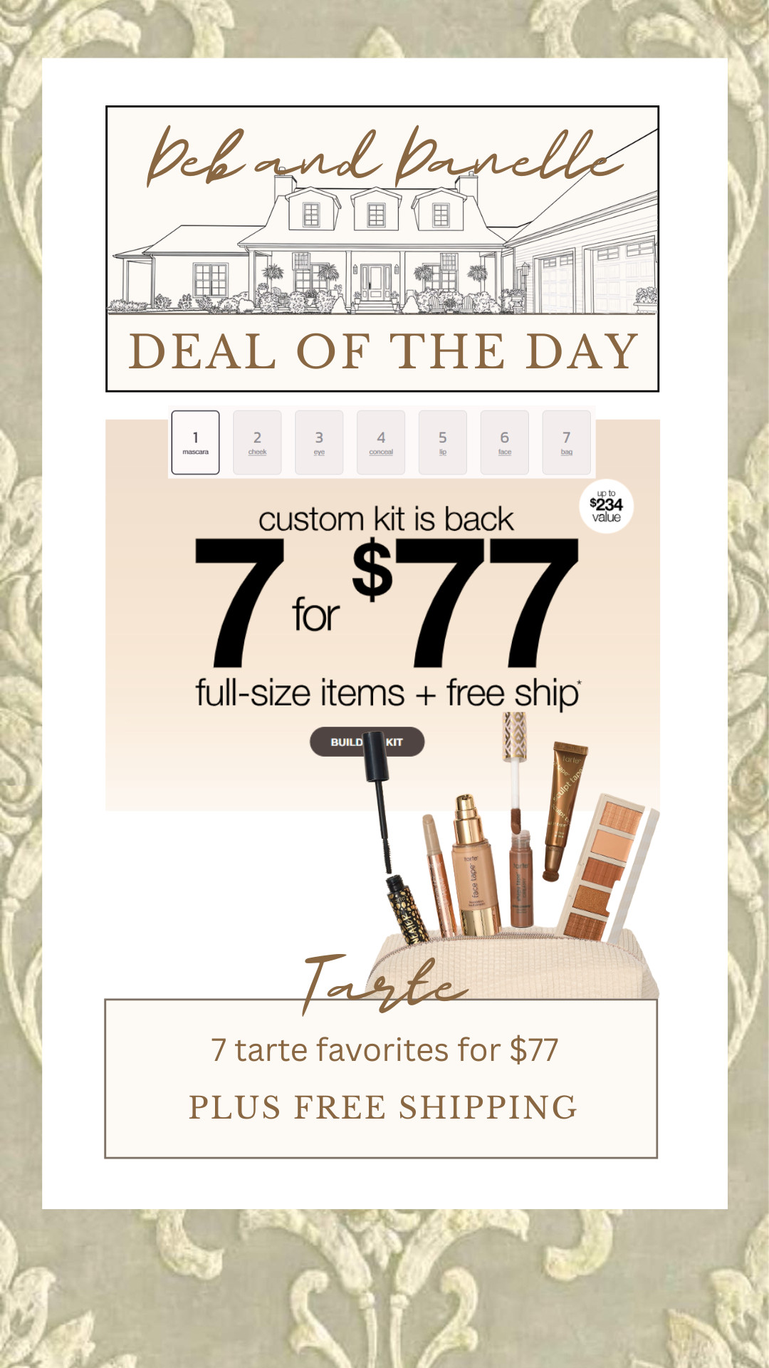 This is such an amazing deal and we love our Tarte beauty products. Choose your mascara, cheek, eye, concealer, lip, face, and bag products all for $77 plus free shipping.  

 #LTKSaleAlert #LTKBeauty