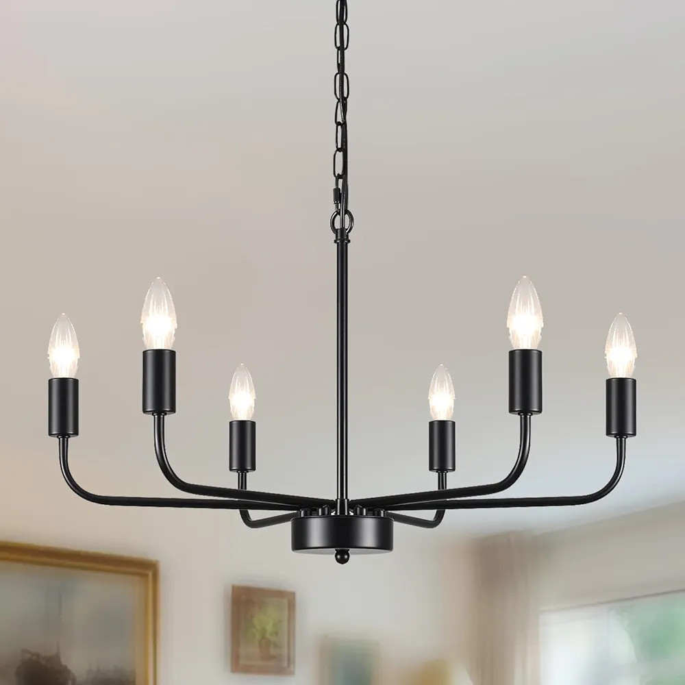 ANKYLHUA Modern Farmhouse Chandelier Black Chandelier for Dining Room Light Fixture Industrial Ca... | Amazon (CA)