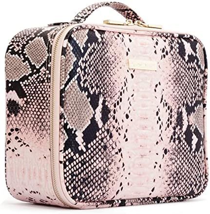 ROWNYEON Snake Print Makeup Travel Case Portable Makeup Bag Organizer Cosmetic Makeup Train Case ... | Amazon (US)