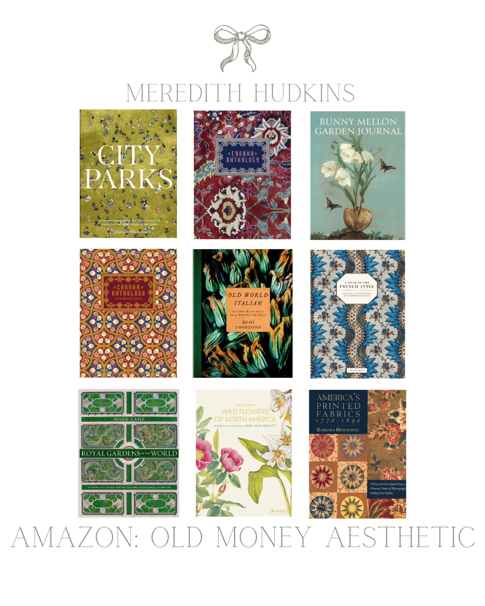 meredith hudkins, old money aesthetic, preppy style, classic home decor, timeless decor, traditional home decor. coffee table books, city parks, botanical books, pattern books, decorative books


#LTKHome #LTKFindsUnder100 #LTKSaleAlert