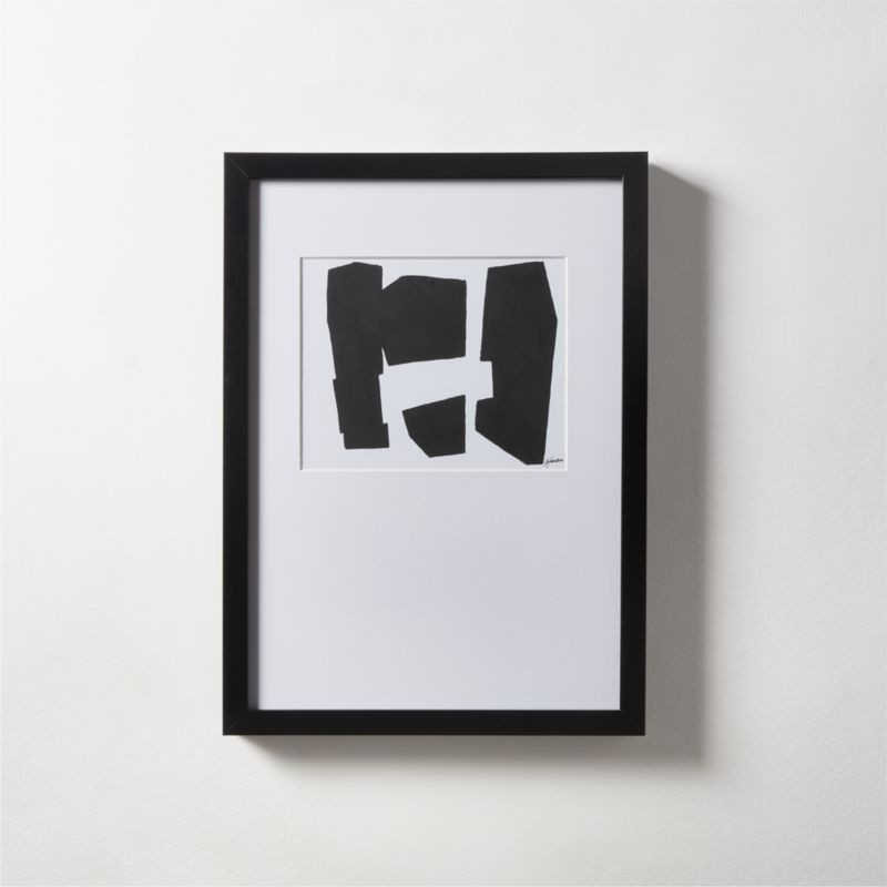 'Monochrome IV' Framed Black and White Abstract Modern Art Print 16"x22" + Reviews | CB2 | CB2