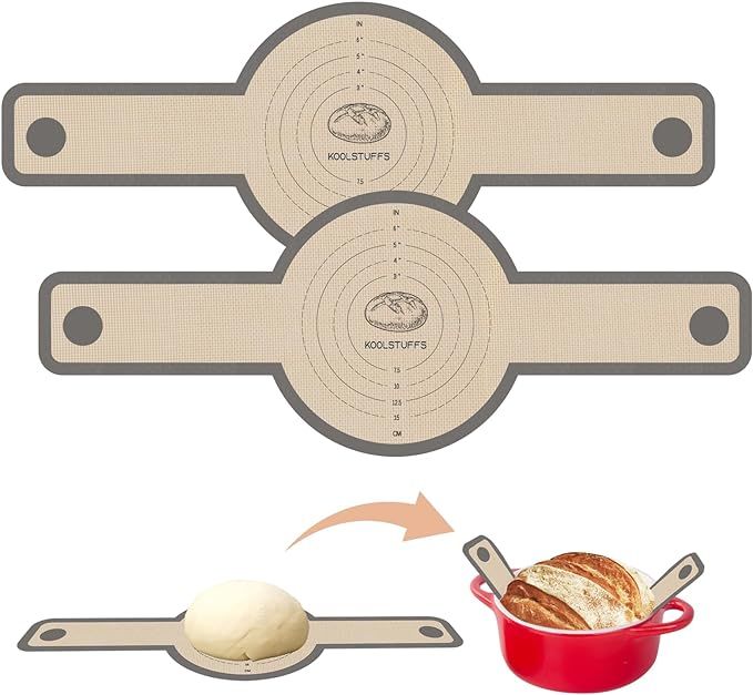Silicone Bread Sling for Dutch Oven, 2 PCS Non-Stick & Easy Clean Reusable Silicone Bread Baking ... | Amazon (US)