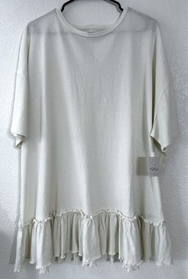 New Free People We The Free Why Yes Tee Oversized Flowy Shirt - Medium - White | eBay US