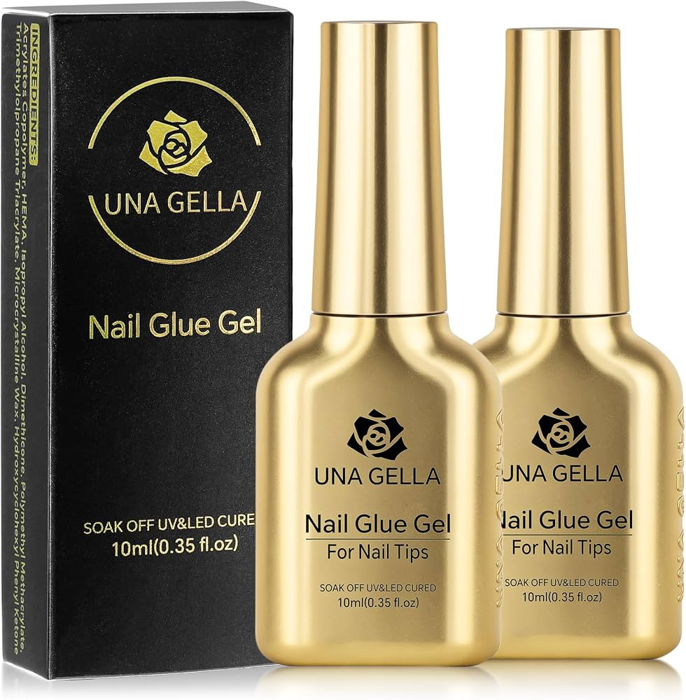 UNA GELLA 6 in 1 Gel Nail Glue for Acrylic Nails Tips 2 Pcs 10ml Super Strong Nail Glue Long Last... | Amazon (US)