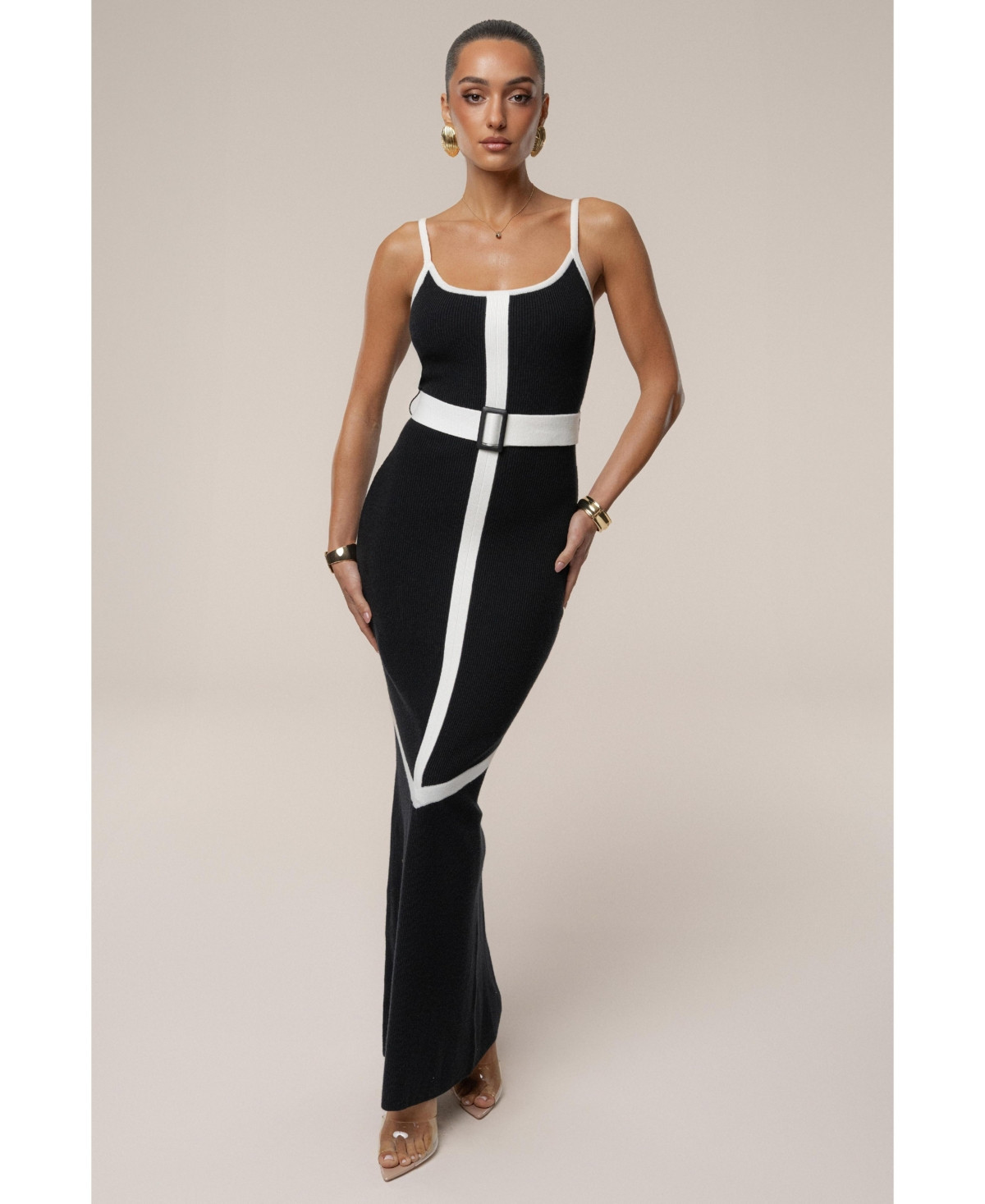 Jluxlabel Women's Belted Cami Maxi Dress - Black | Macy's