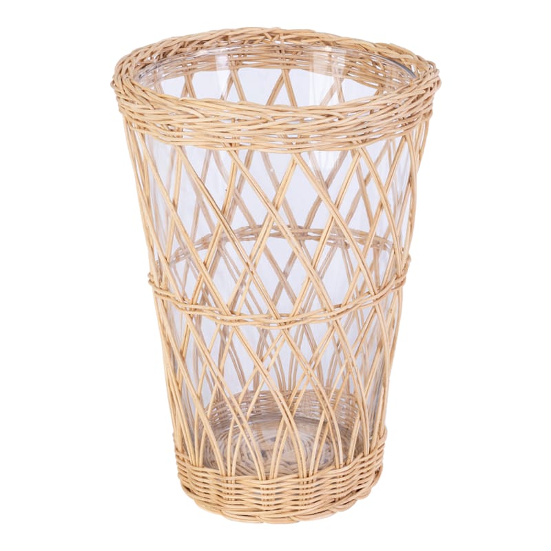 Rattan Wrapped Glass Vase, 8.5" | At Home
