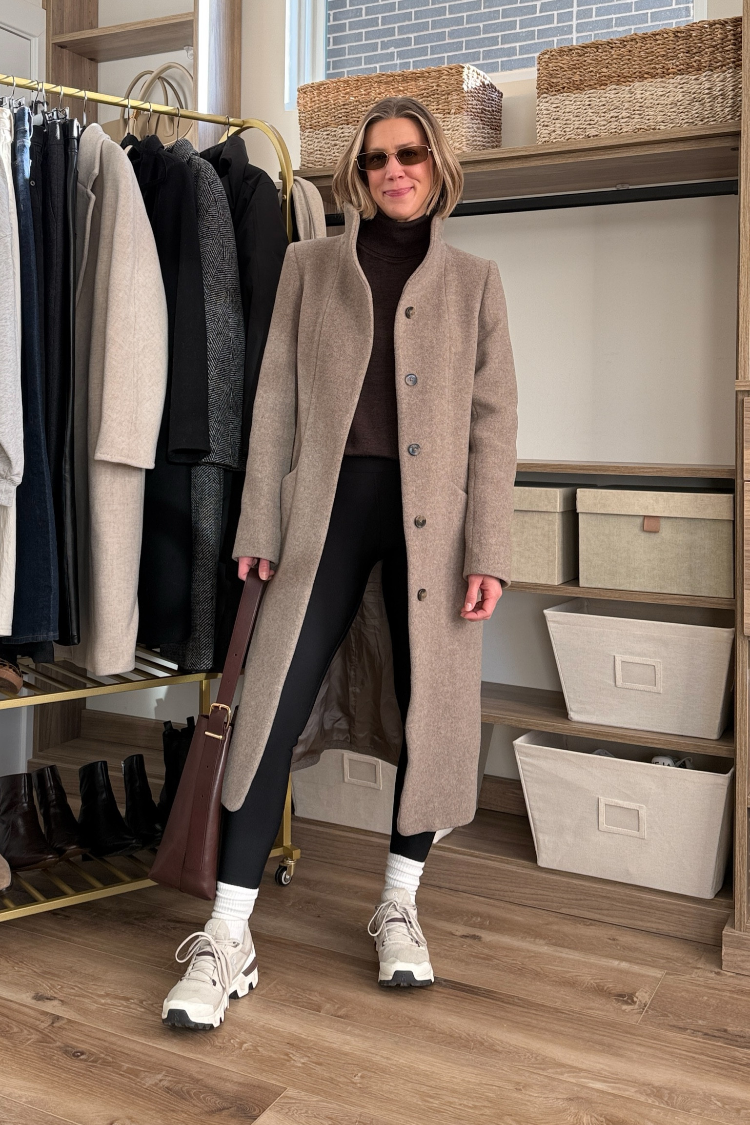 Wearing small fleece lined leggings, small turtleneck sweater, small wool coat, sneakers tts

#LTKFindsUnder50 #LTKFindsUnder100 #LTKStyleTip