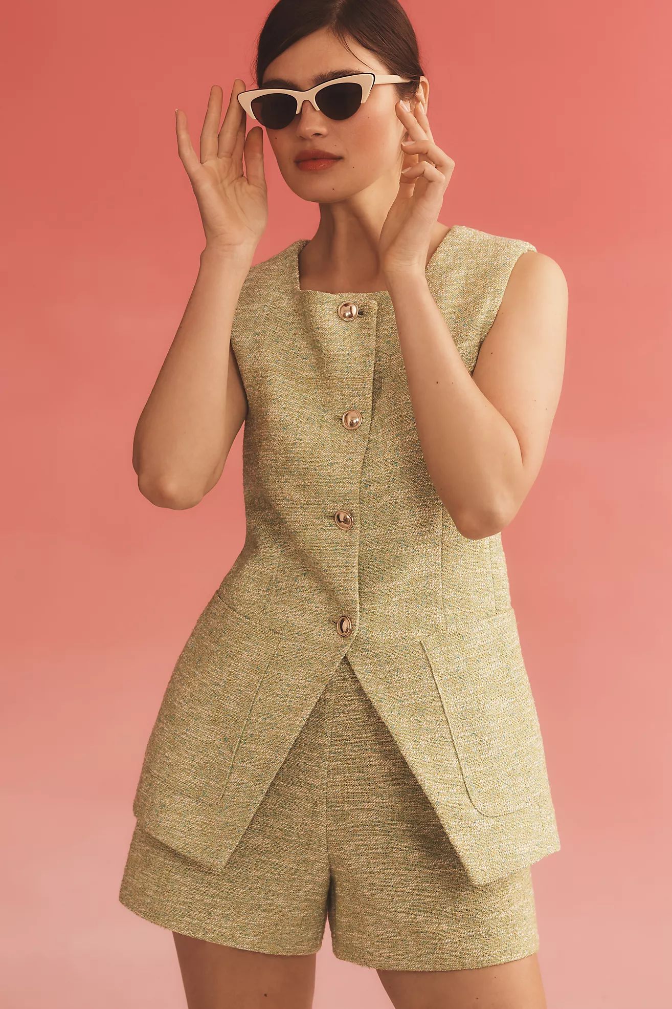 Maeve Tweed Cut-Away Vest | Anthropologie (US)