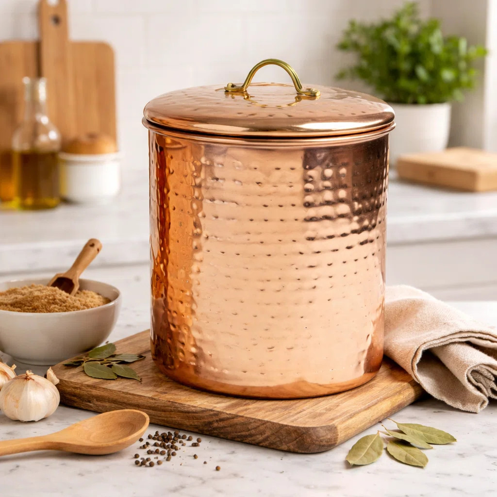Stainless Steel Canister with Rubber Seal Lid | Hammered Copper Finish |  Beautiful Food Storage ... | Wayfair North America