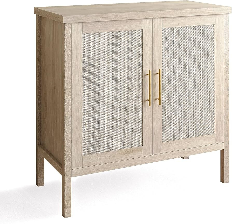 VOWNER Rattan Storage Cabinet, Buffet Cabinet Sideboard with Rattan Decorated Doors, Cupboard for... | Amazon (US)