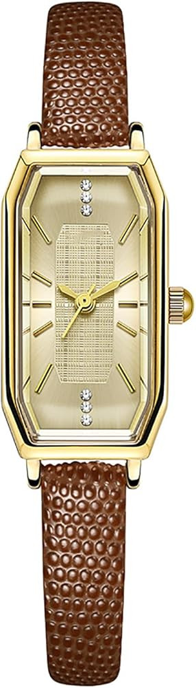 BESTKANG Vintage Dainty Watches for Women Rhinestone Rectangular Waterproof Ladies' Watch Leather... | Amazon (US)