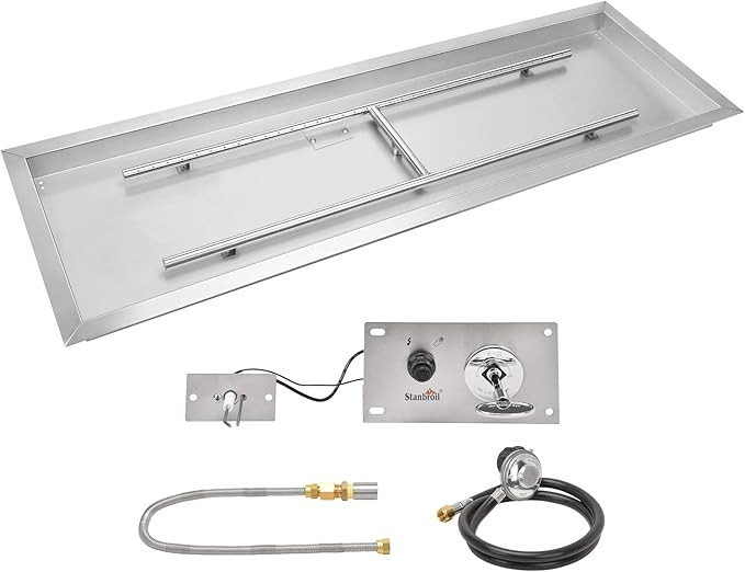 Stanbroil 48 inch Rectangular Drop-in Fire Pit Pan with Spark Ignition Kit Propane Gas Version, R... | Amazon (US)