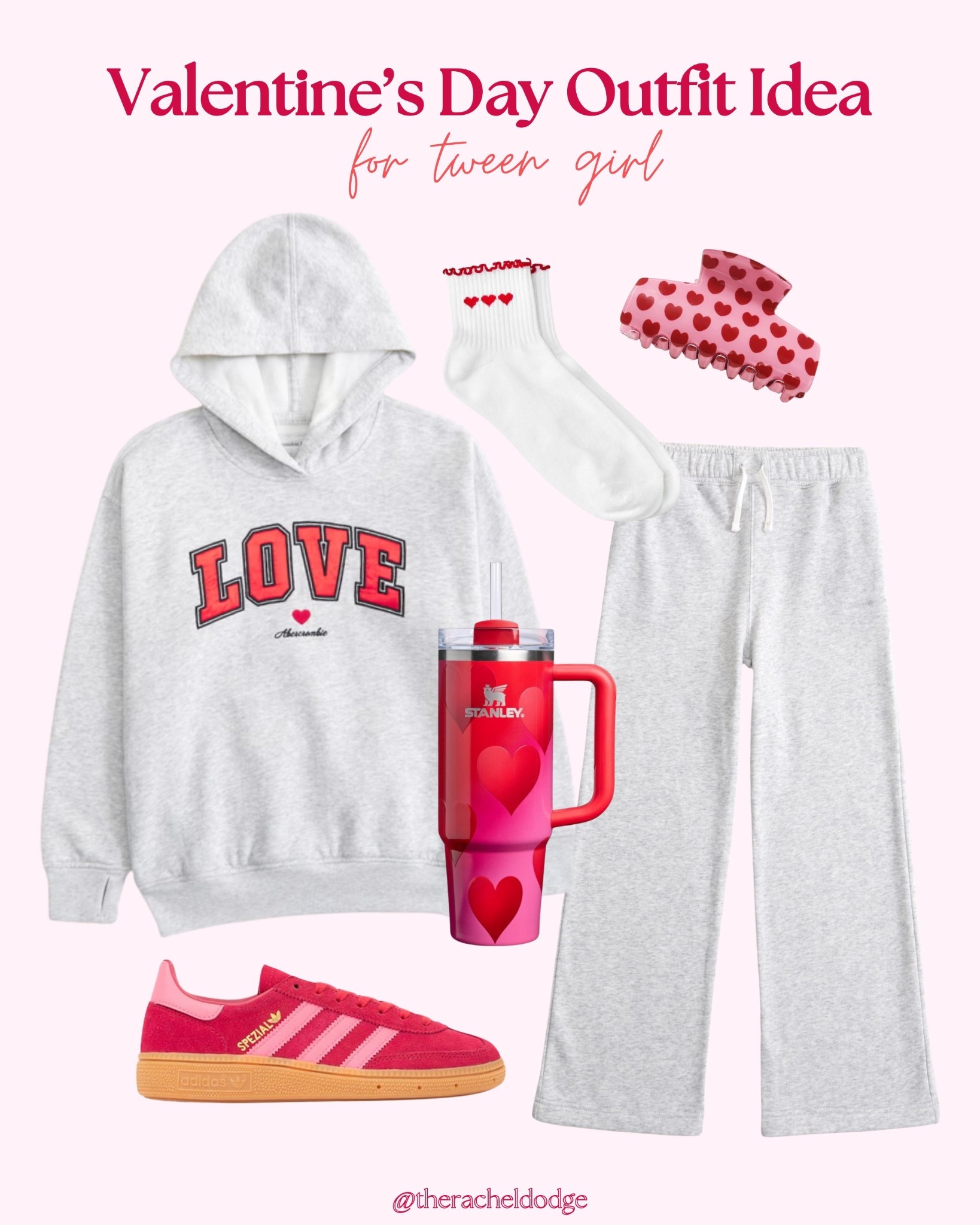 Comfy & cute Valentine’s Day outfit and gift idea for girl/tween girls! ♥️ #abercrombie #adidas #valentinesday 

#LTKootd #LTKKids