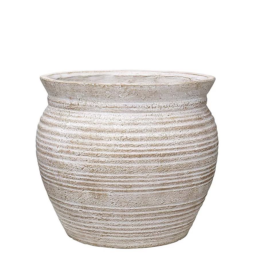 allen + roth 16-in W x 13.85-in H Off-white Mixed/Composite Traditional Indoor/Outdoor Planter | Lowe's