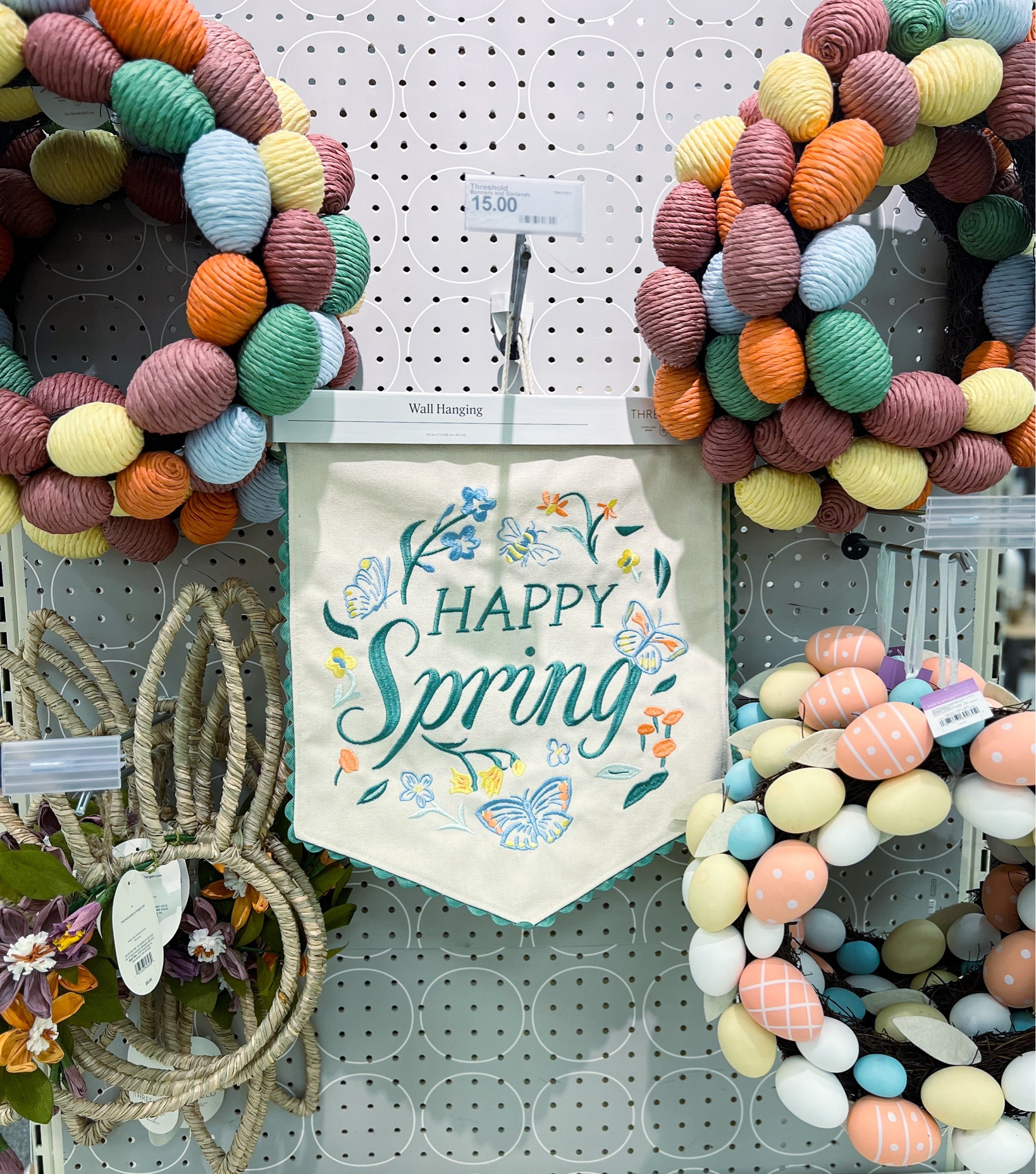 Happy Spring from @target. Affordable spring home decor for indoor and outdoor. Happy Spring Wall Hanging - Threshold / Egg Wreath - have those and love them! Happy Spring banner. Easter decor. Easter bunny.

#target #bunny #spring #easter #gabrielapolacek

#LTKSeasonal #LTKhome #LTKfindsunder50