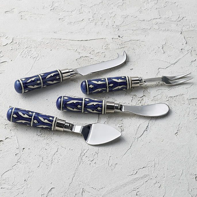Piazza Ceramic Cheese Knives, Set of Four | Frontgate | Frontgate