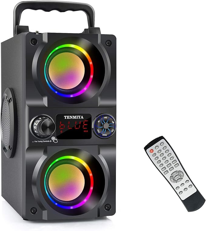 Bluetooth Speaker, 40W (60W Peak) Portable Wireless Speaker with Colorful Lights, Double Subwoofe... | Amazon (US)