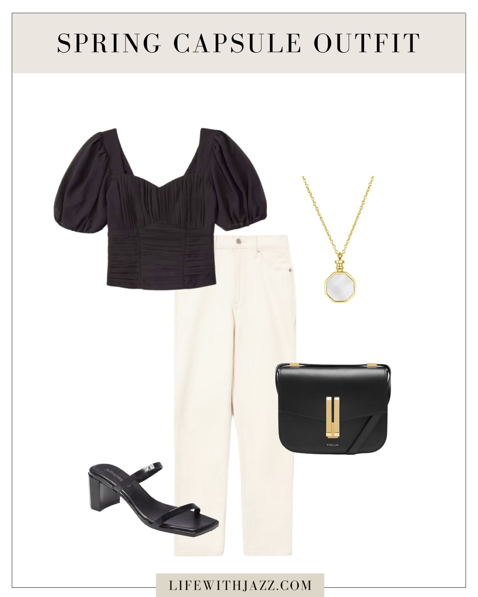Spring capsule wardrobe outfit

- spring capsule wardrobe, spring outfit, date night, dressy blouse, jeans, purse, strappy heels, sandals, pearl jewelry, Abercrombie, Madewell, Everlane 

#LTKstyletip #LTKSeasonal