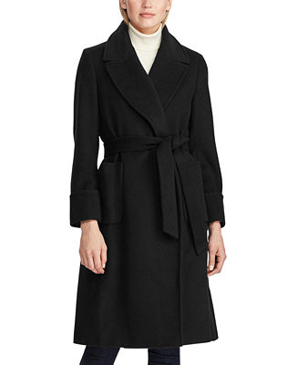 Lauren Ralph Lauren Women's Wool-Blend Belted Wrap Coat - Macy's | Macy's