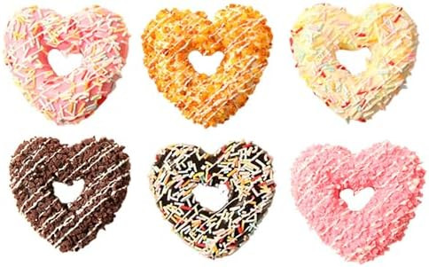 6pcs Simulated Heart-Shaped Donut Refrigerator Magnets - Craft Pendant Bread Models, Cute Funny D... | Amazon (US)