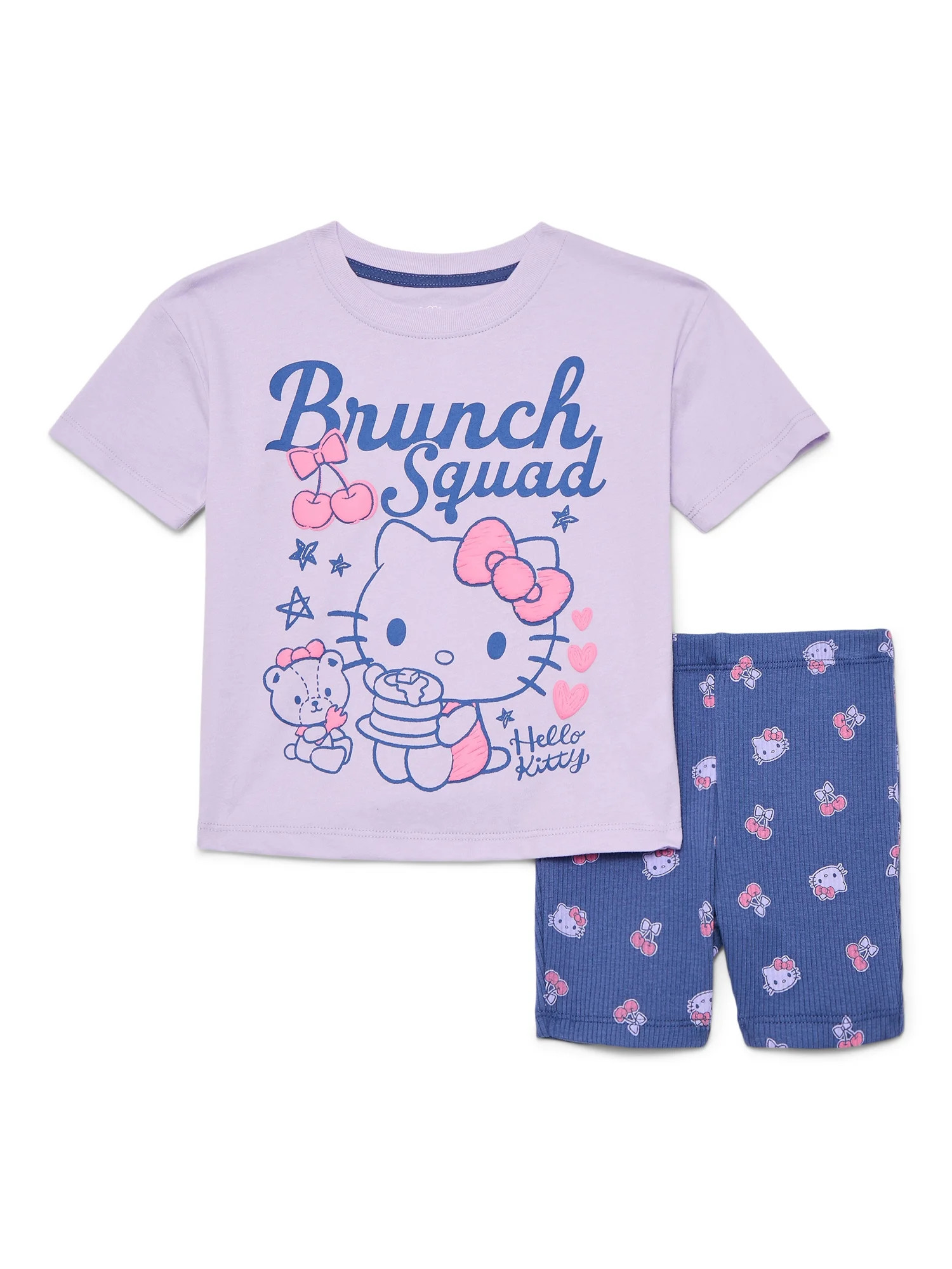 Hello Kitty Toddler Girls Graphic Tee and Bike Shorts Set, 2-Piece, Sizes 12M-5T | Walmart (US)