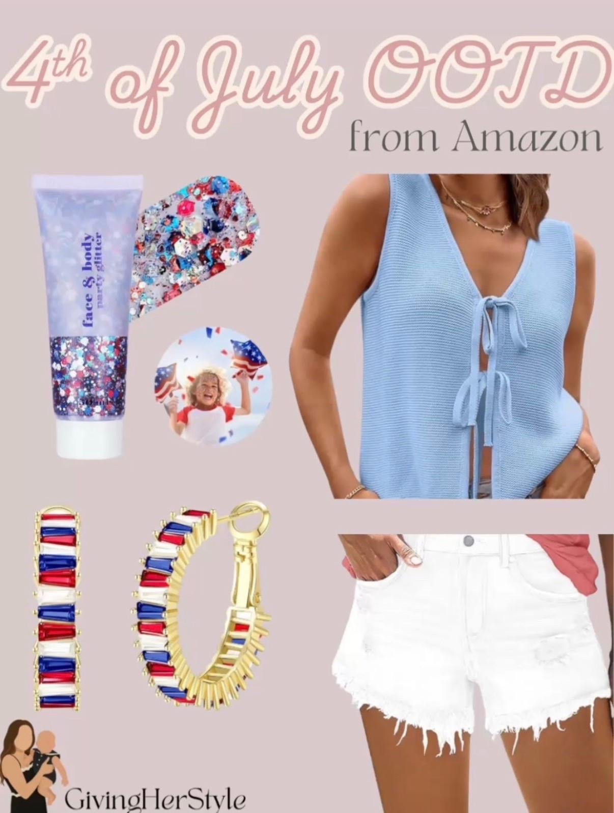 4th of July outfit ideas from Amazon prime 

4th of July, Fourth of July, USA, patriotic outfits, pool party, amazon fashion, amazon outfit idea, red white and blue, white shorts, graphic tshirt, travel, summer ootd

#LTKootd #LTKmomlife #LTKSeasonal