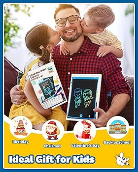 TEKFUN 2 Pack LCD Writing Tablet with Stylus, 8.5in Erasable Doodle Board Mess Free Drawing Pad f... | Amazon (US)