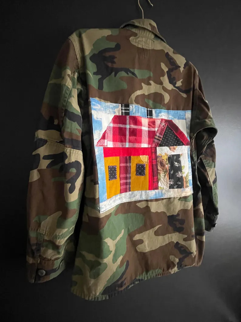 Small House Applique Camo Jacket - Etsy | Etsy (US)