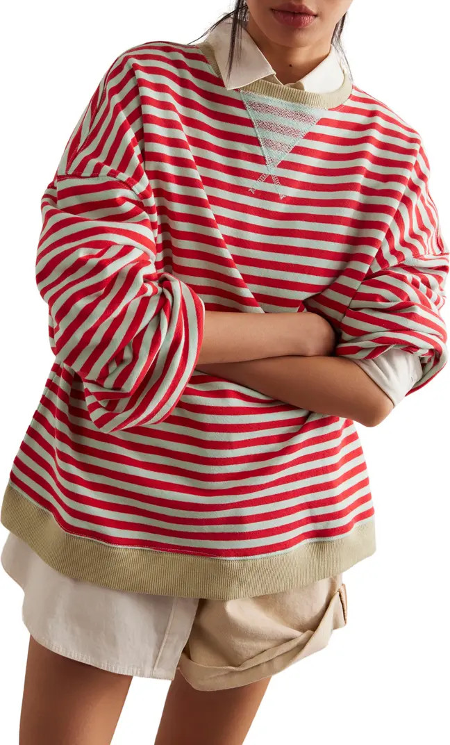 Free People Oversize Stripe Sweatshirt | Nordstromrack | Nordstrom Rack