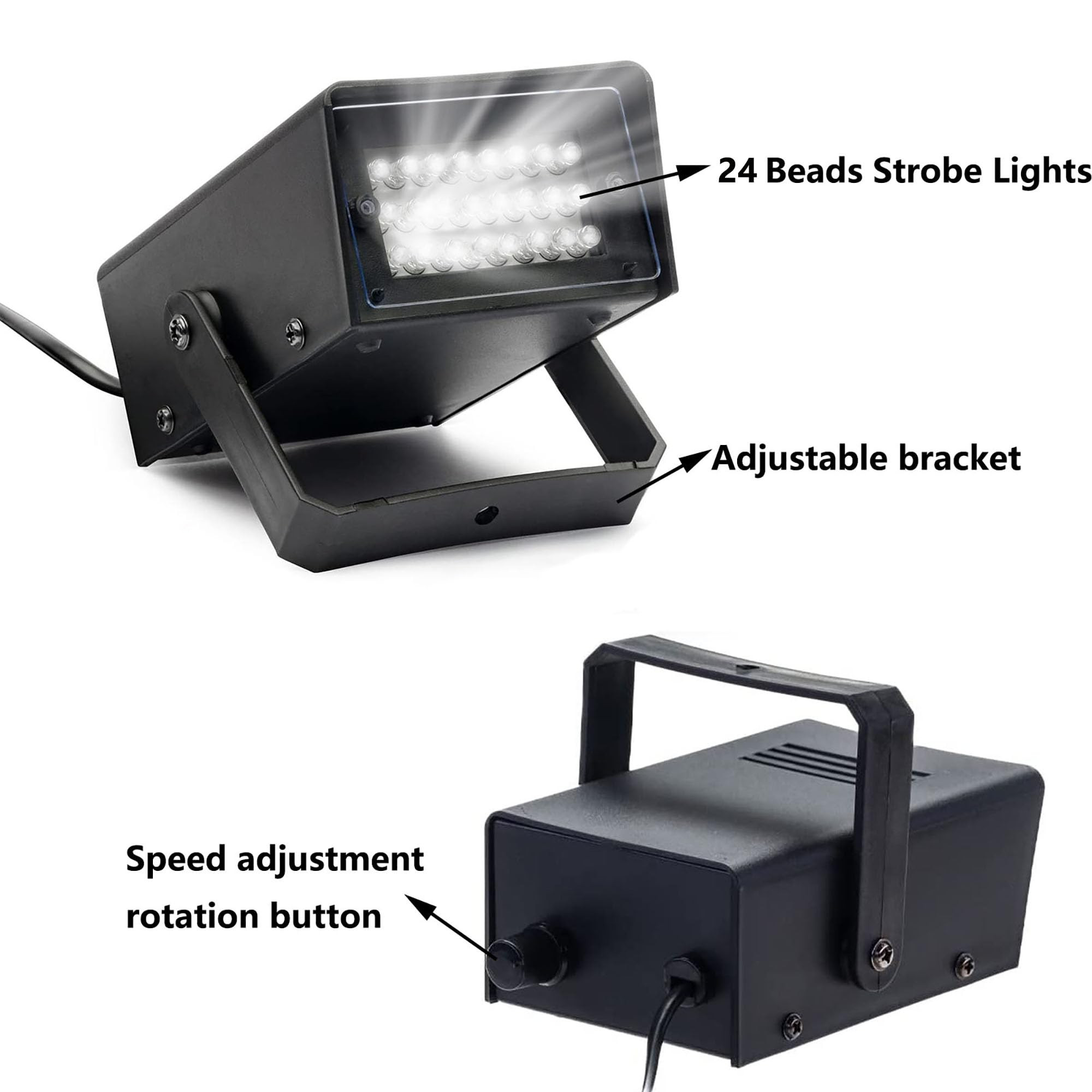 ENUOLI Mini LED Strobe Light White Color with 24 Super Bright LED Variable Speed Control for Chri... | Amazon (US)