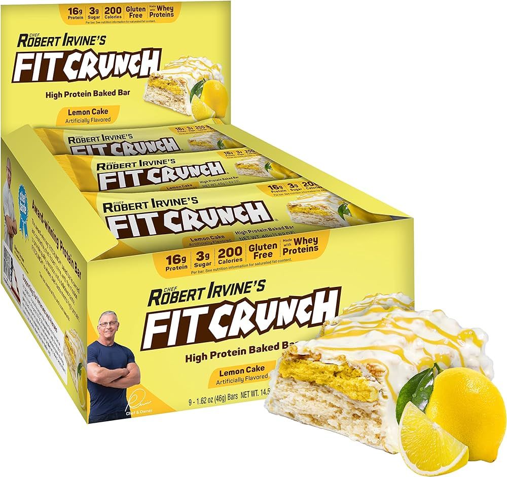 FITCRUNCH Snack Size Protein Bars, Designed by Robert Irvine, 6-Layer Baked Bar, 3g of Sugar & So... | Amazon (US)